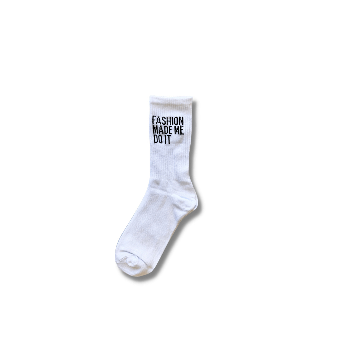 Fashion Made Me Do It Socks WHITE