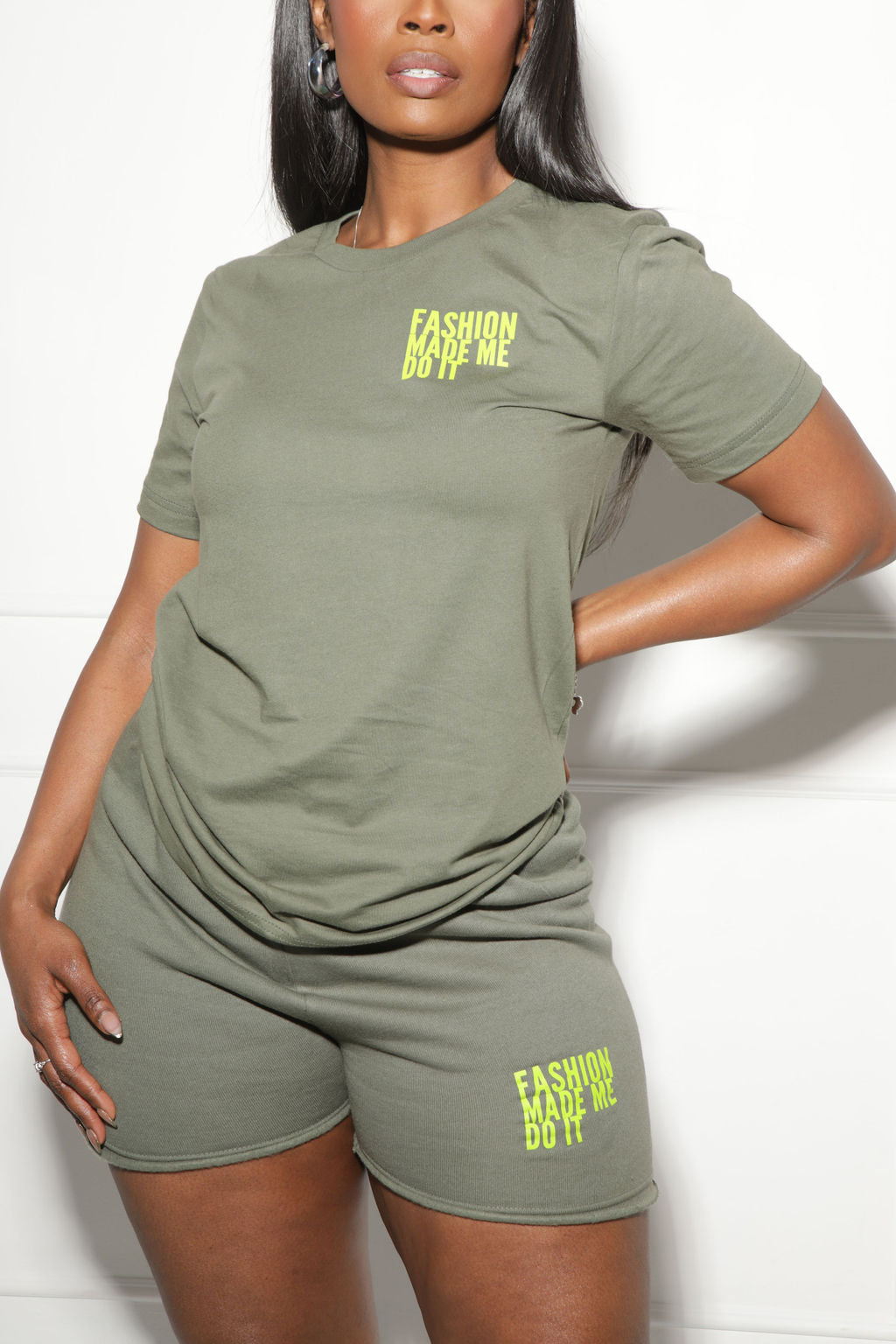 Fashion Made Me Do It Unisex Tee ARMY GREEN